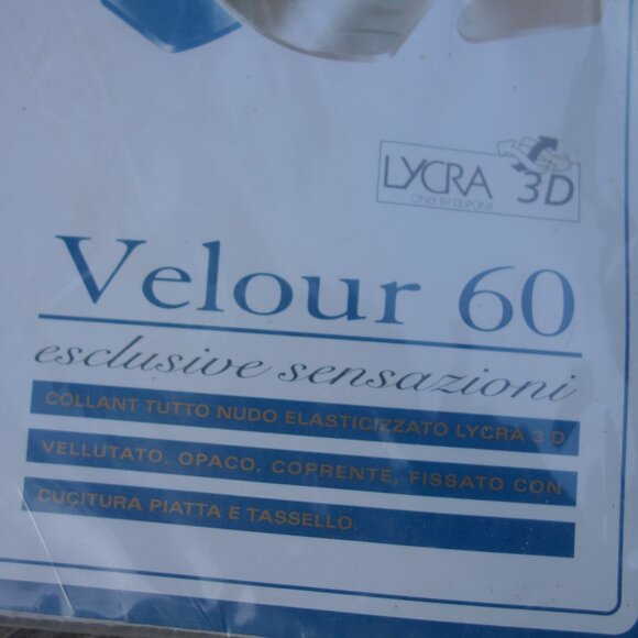 Franzoni Lycra 3D Velour 60 Den Size 1 Panna CreamColor Made in Italy Panty Hose - Picture 3 of 10